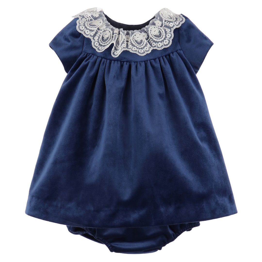 Navy Deluxe Velvet Float Dress