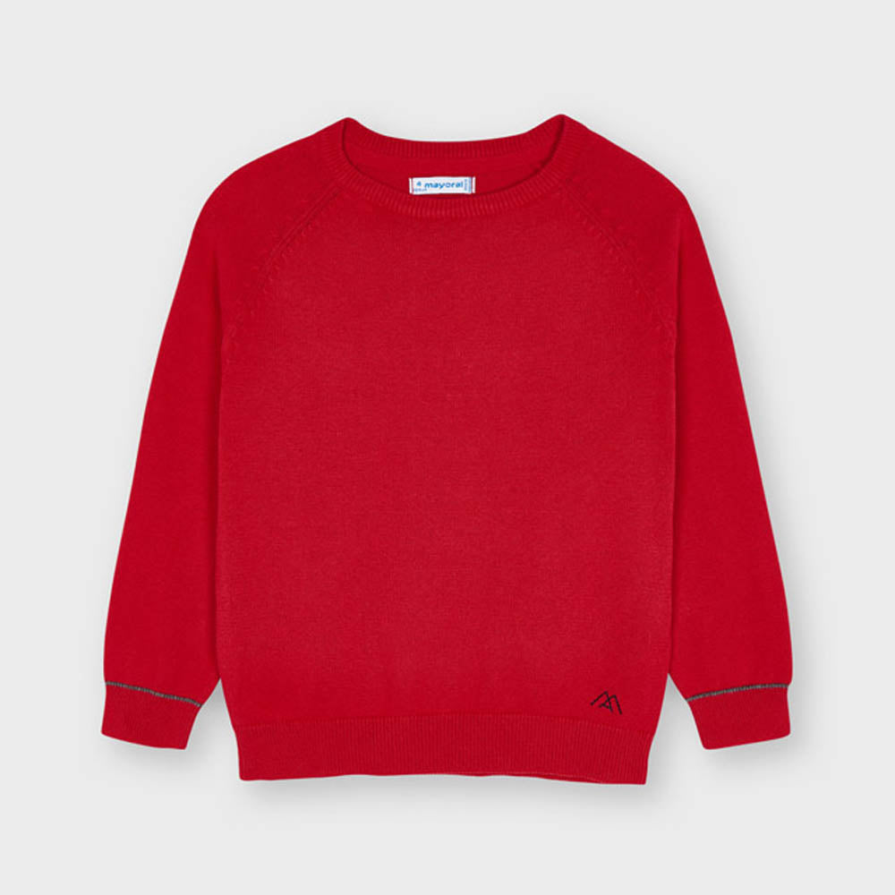 Red Sweater With Round Neckline