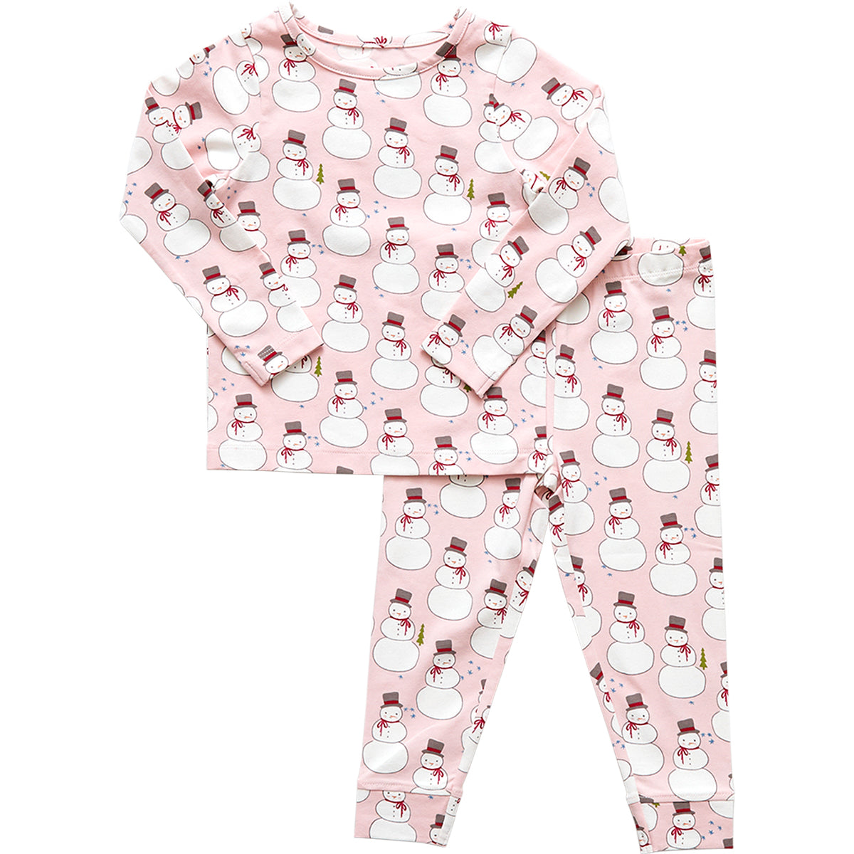 Pink Snowman Organic PJ Set