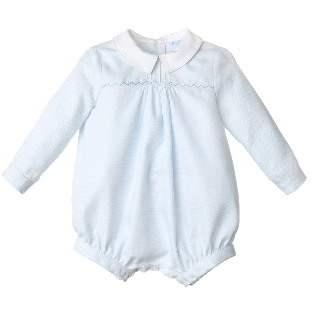 Blue Herringbone Bubble