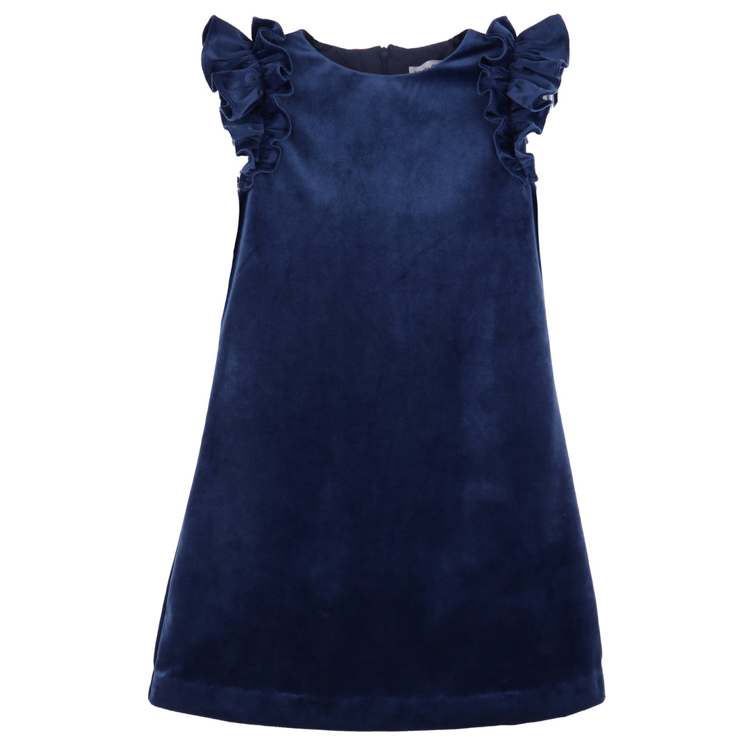 Navy Deluxe Velvet Shift Dress