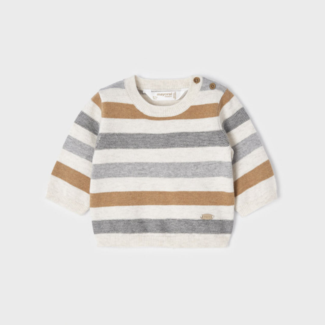 Caramel Stripe Jersey Knit Sweater
