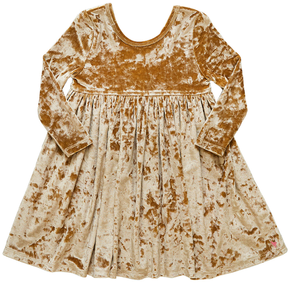 Crushed Gold Velvet Steph Dress