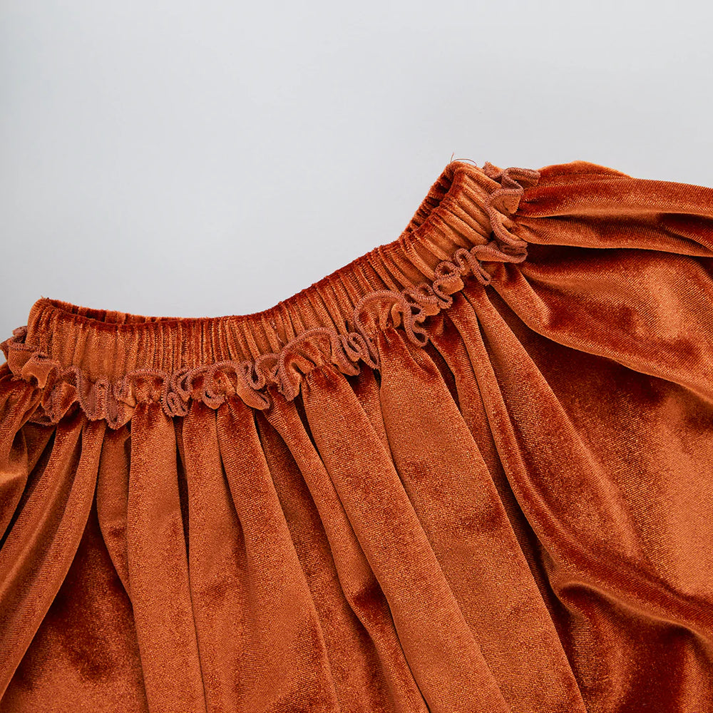 Burnt Orange Velour Gianna Skirt