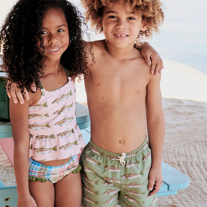 Baby & Boys Olive Rainbow Trout Swim Trunk