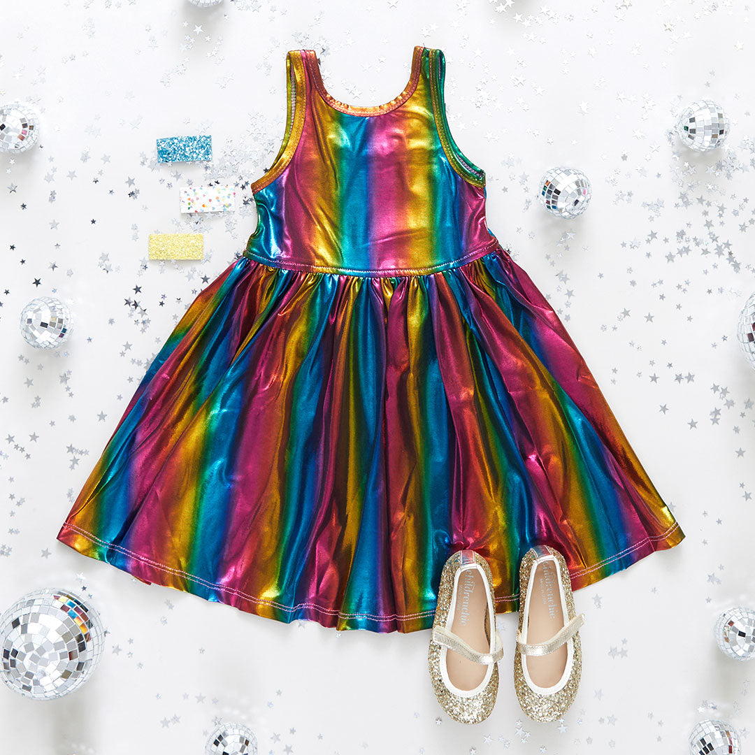 Dark Rainbow Liza Lame Dress