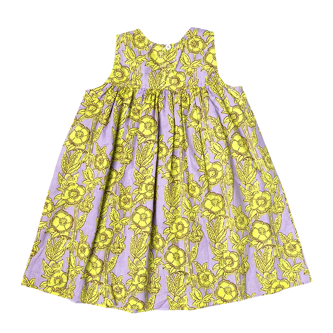 Lavender Stem Floral Girls Courtney Dress