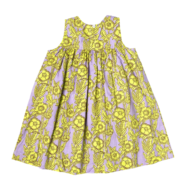 Lavender Stem Floral Girls Courtney Dress