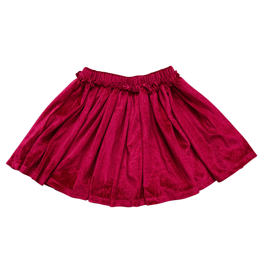 Red Velour Gianna Skirt