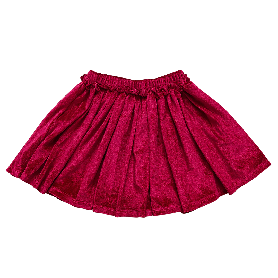 Red Velour Gianna Skirt