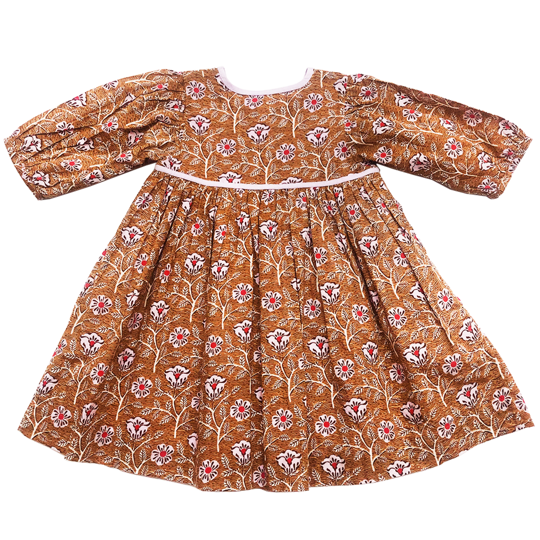 Brown Goa Floral Jade Dress
