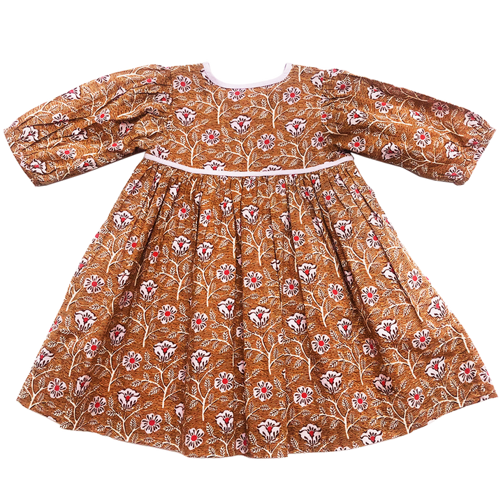 Brown Goa Floral Jade Dress
