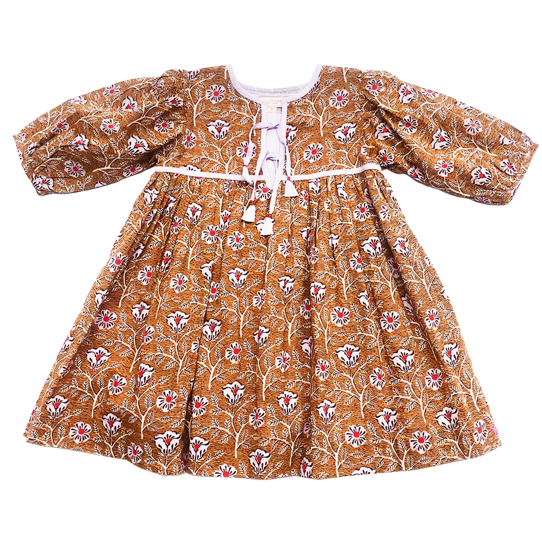 Brown Goa Floral Jade Dress