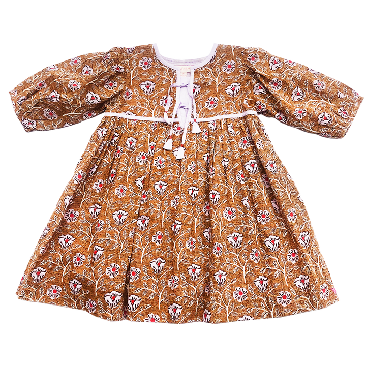 Brown Goa Floral Jade Dress