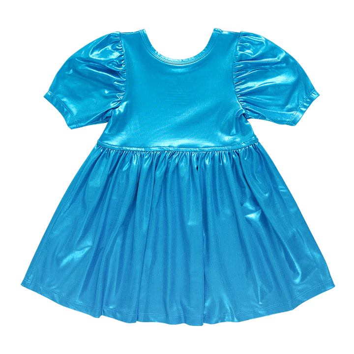 Teal Girls Lame Laurie Dress