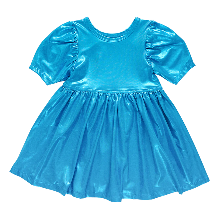 Teal Girls Lame Laurie Dress