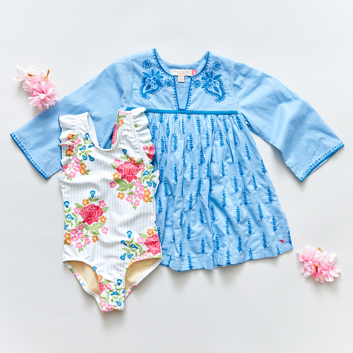 Floral Embroidery Liv Bow Suit