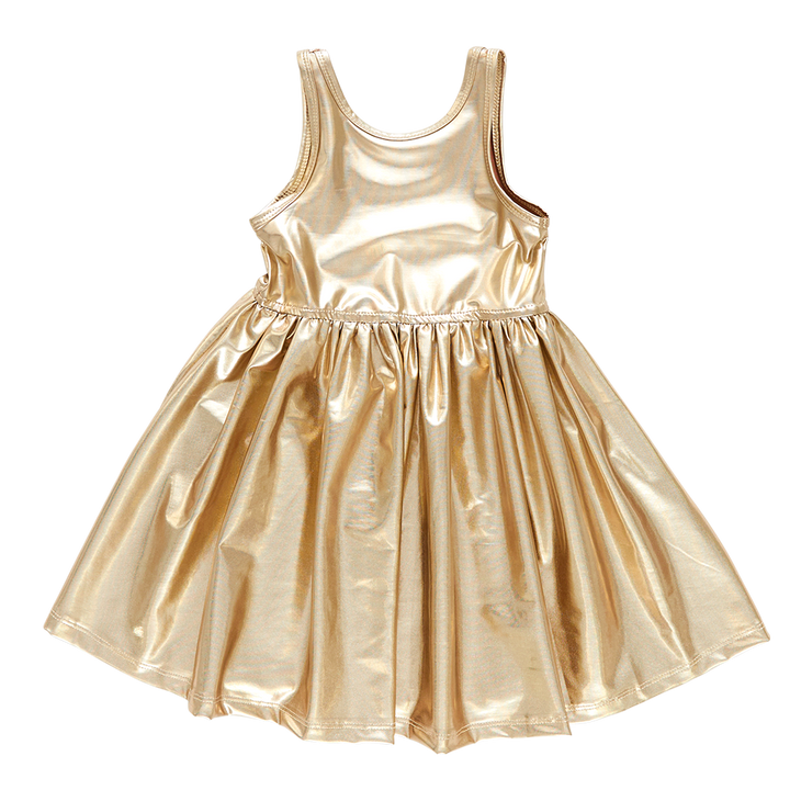 Metallic Gold Liza Lame Dress