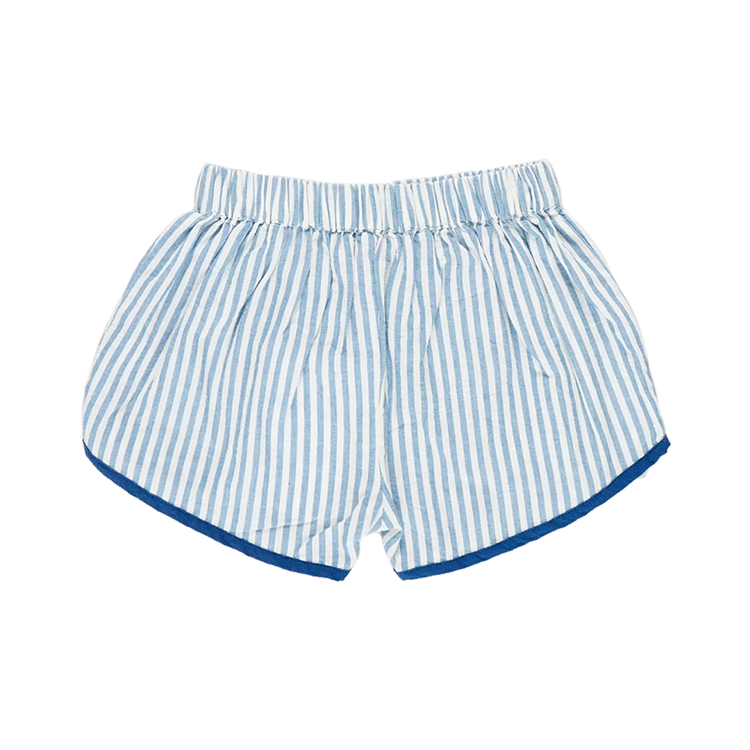 Blue Skinny Stripe Girls Millie Short