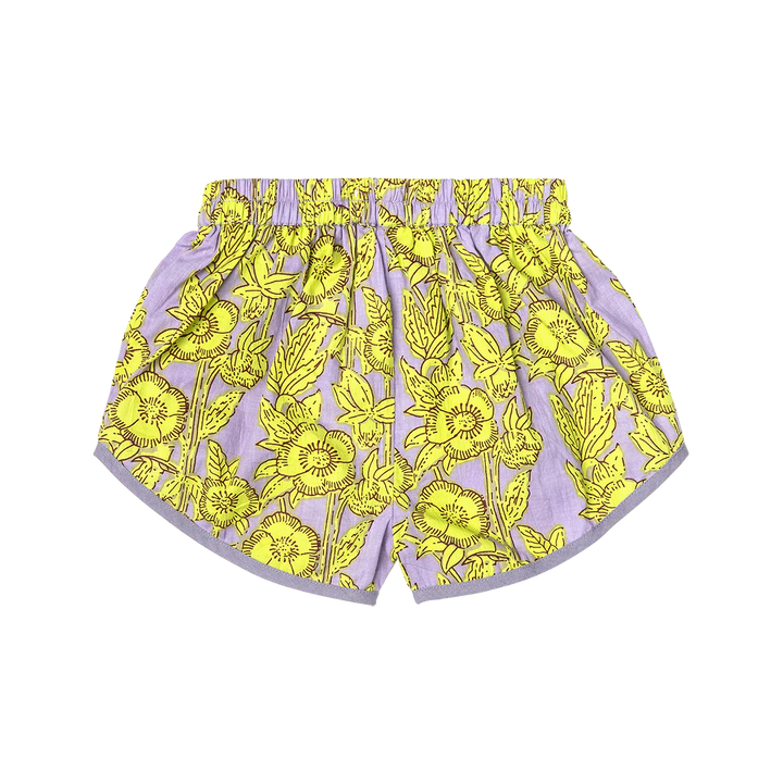 Lavender Stem Floral Girls Millie Short