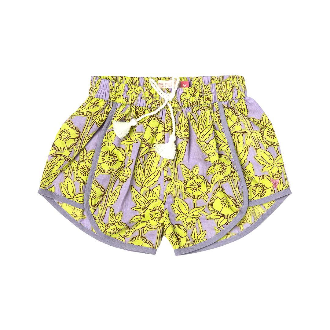 Lavender Stem Floral Girls Millie Short