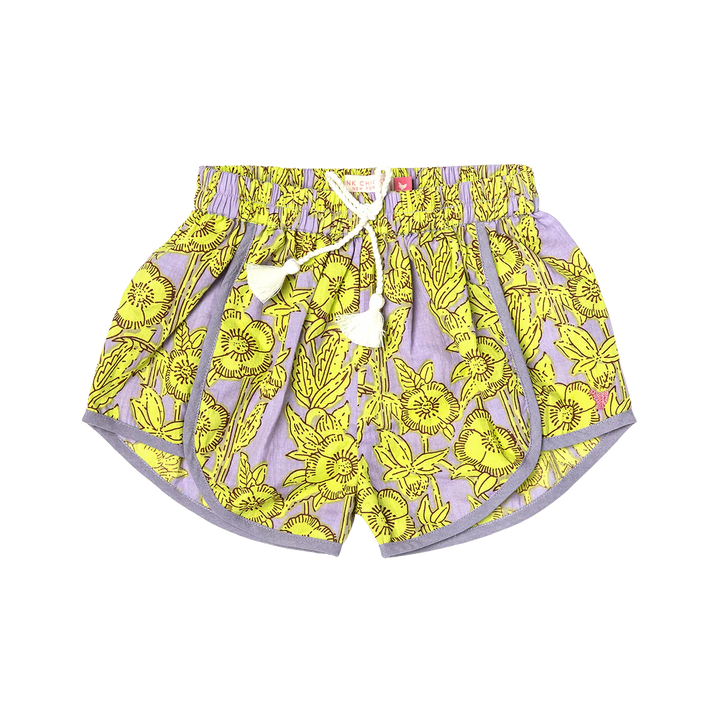 Lavender Stem Floral Girls Millie Short