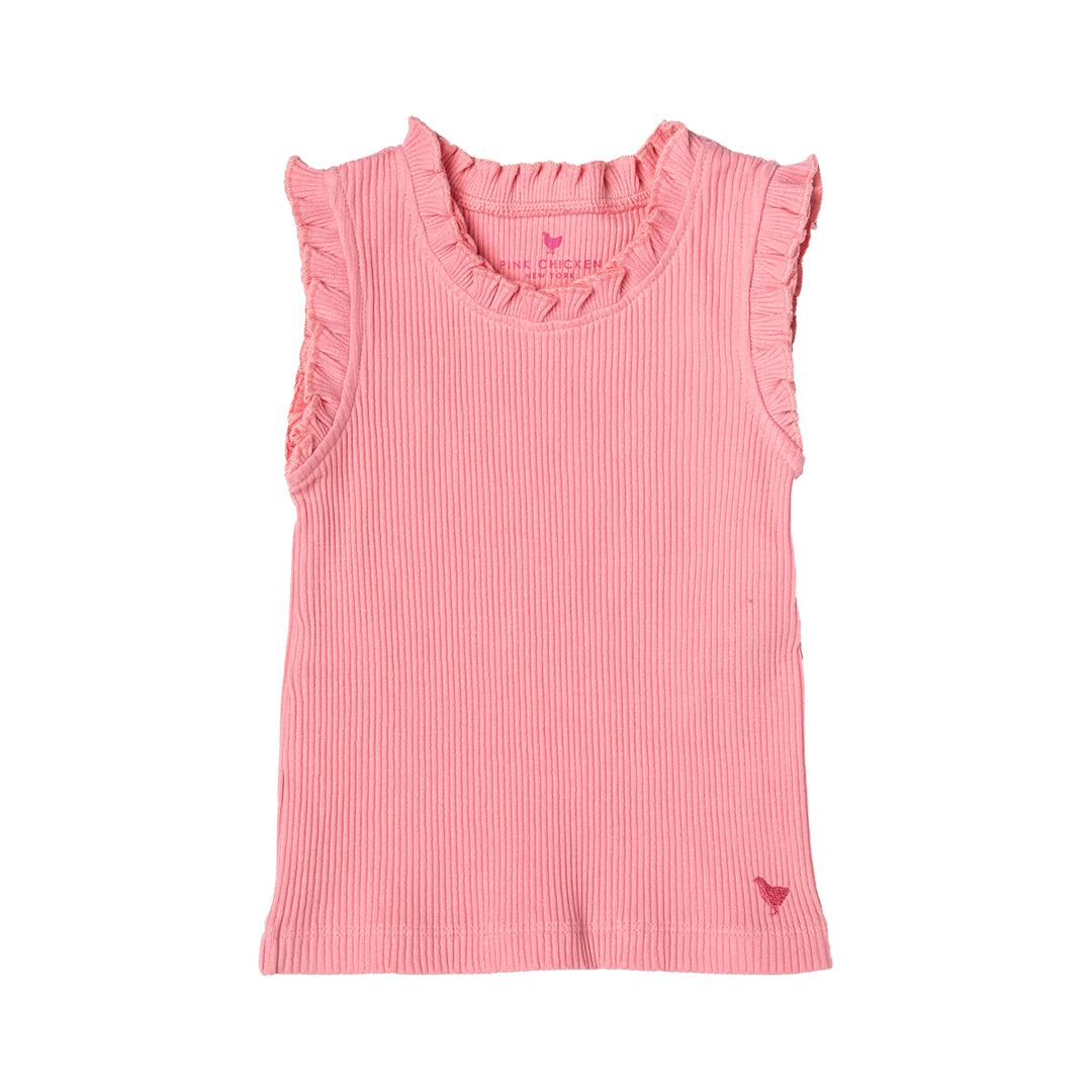 Peony Organic Ruffle Rib Tank