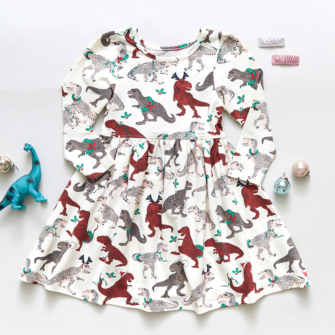 Holiday T-Rex Organic Steph Dress
