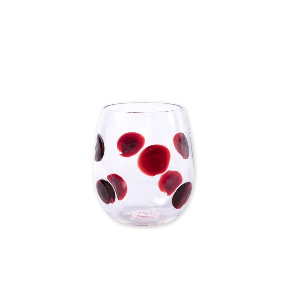 Red Stemless Wine Glass