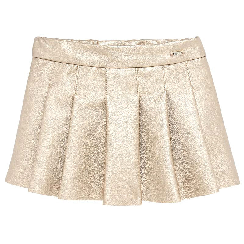 Faux Leather Skirt - Golden
