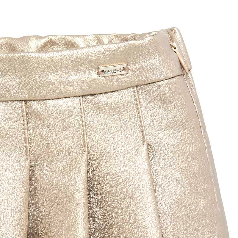 Faux Leather Skirt - Golden