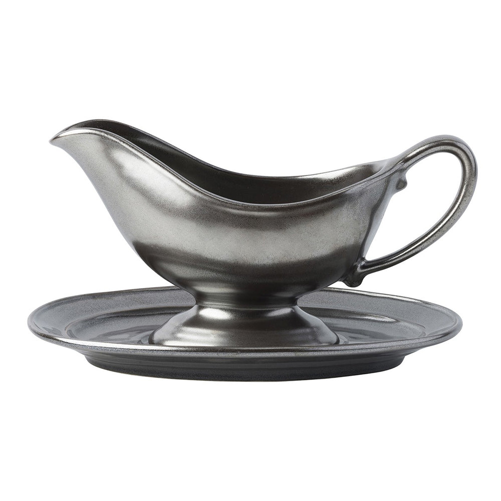 Pewter Stoneware Sauce Boat