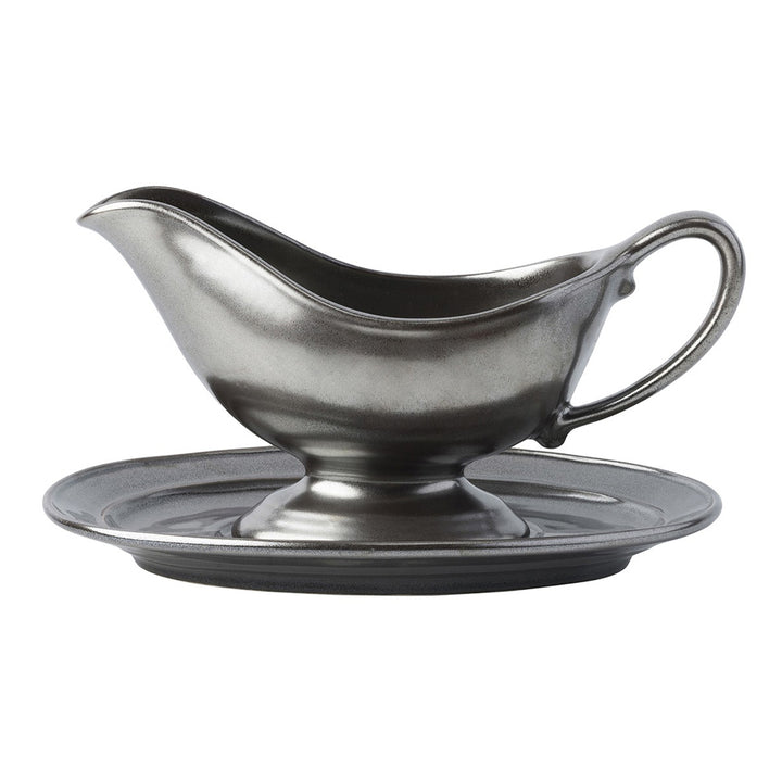 Pewter Stoneware Sauce Boat