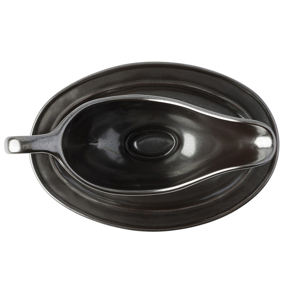 Pewter Stoneware Sauce Boat