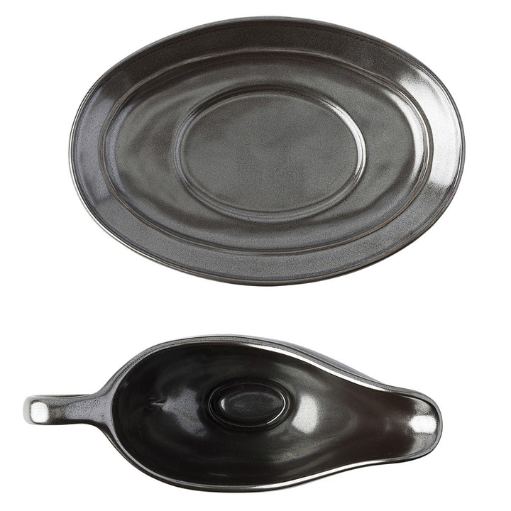 Pewter Stoneware Sauce Boat