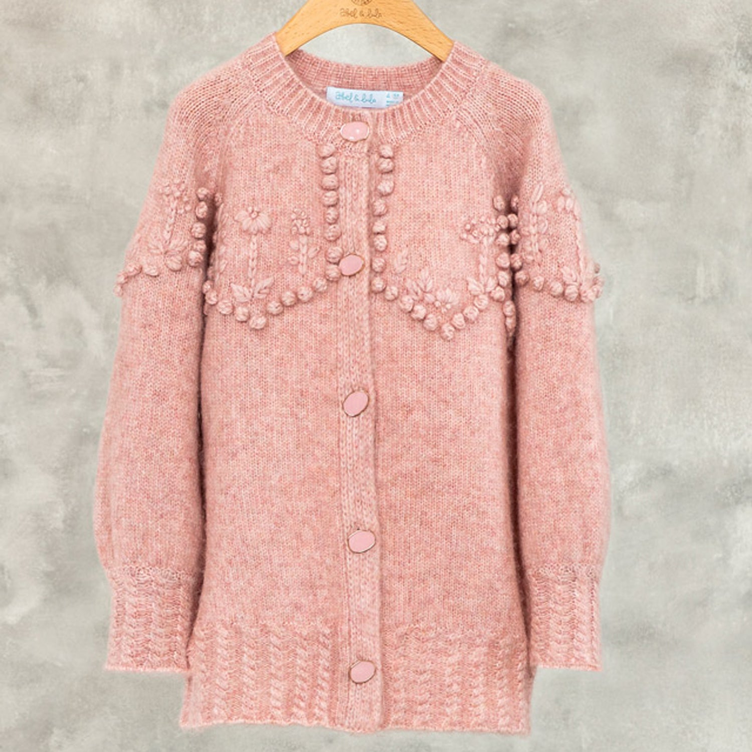 Rose Pink Embroidered Cardigan