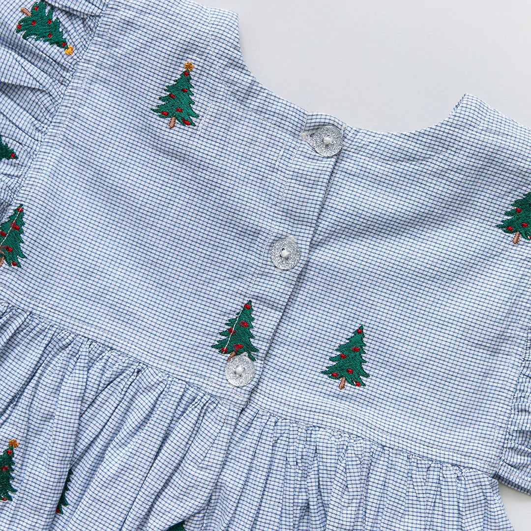 Tree Embroidery Girls Kit Dress