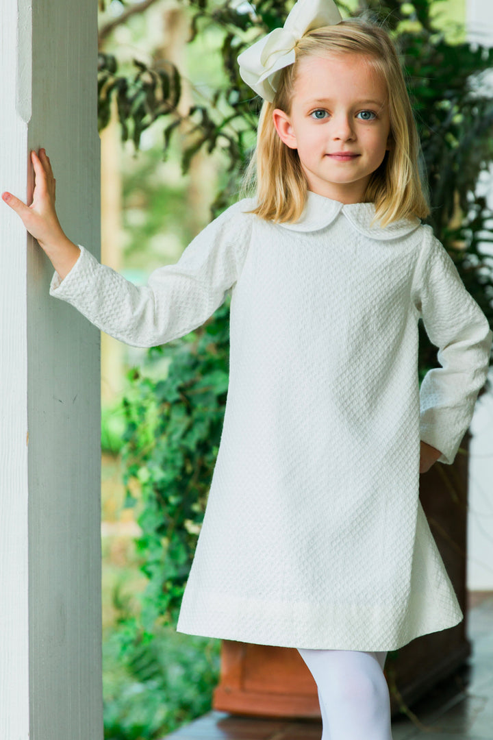 Ivory Honeycomb A-Line Dress