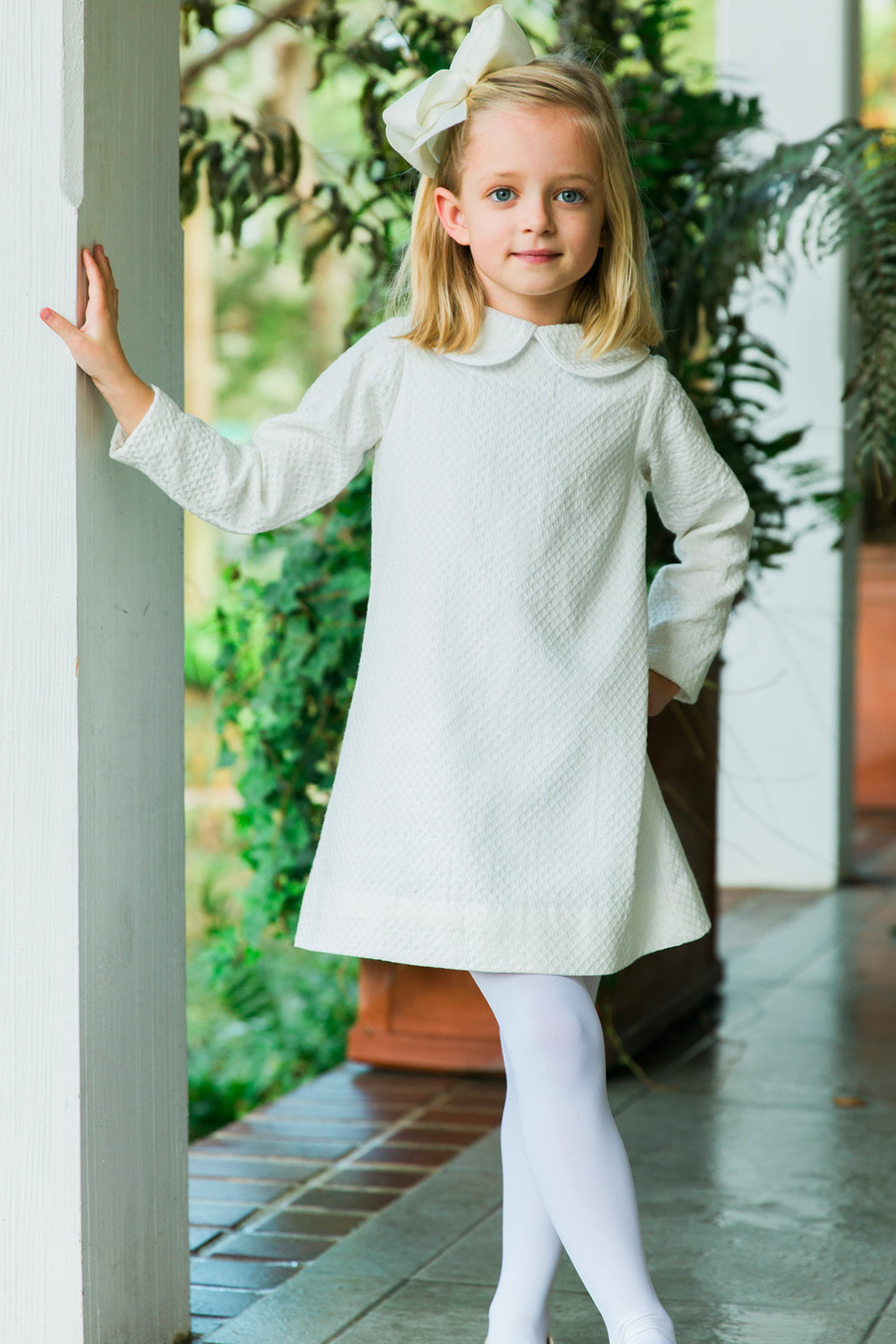 Ivory Honeycomb A-Line Dress