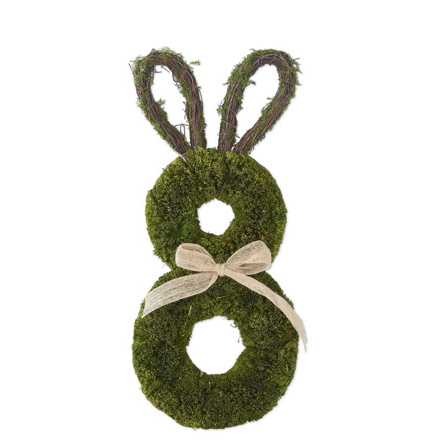 22.25 Inch Preserved Dried Grass Rabbit Wreath With Bow