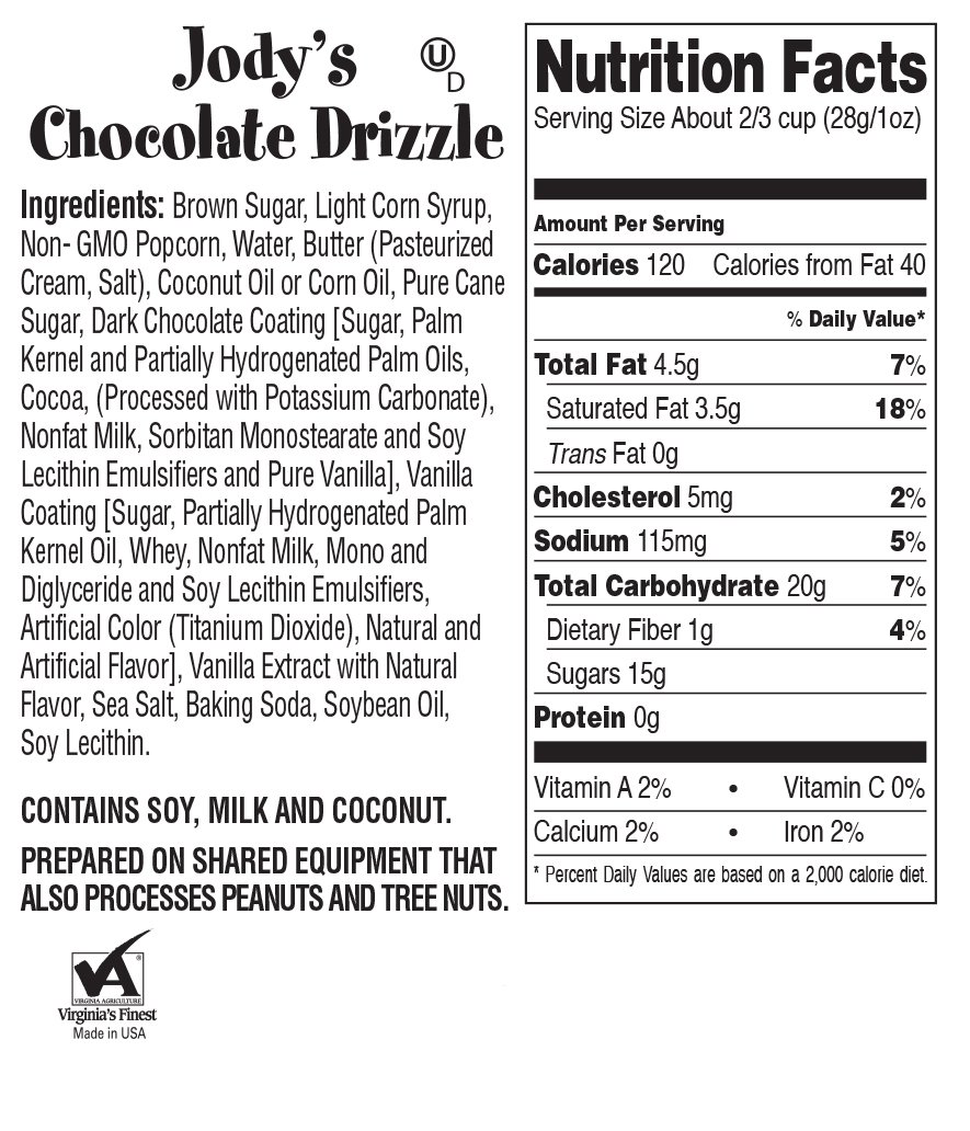 Chocolate Drizzle Popcorn Bag