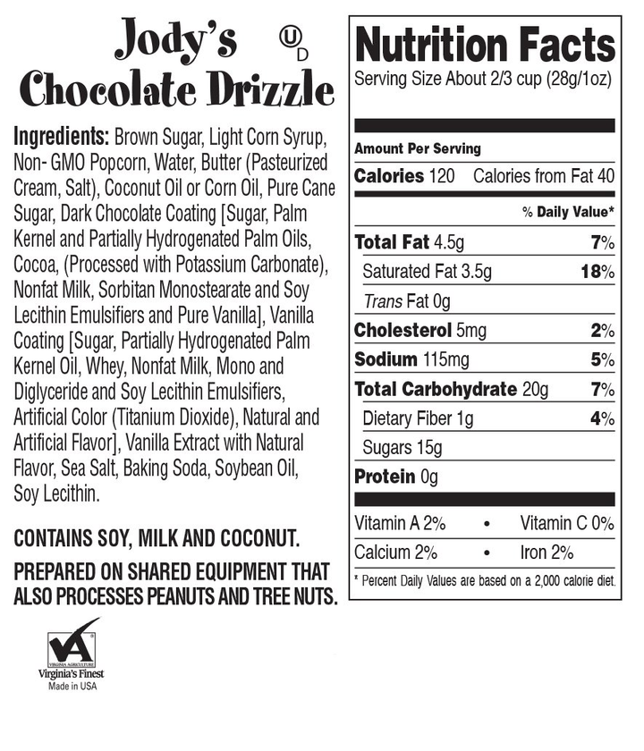 Chocolate Drizzle Popcorn Bag