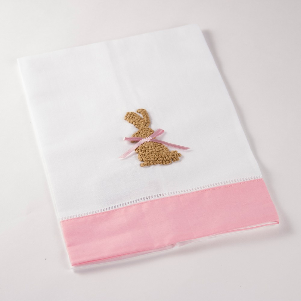 Rabbit French Knot Hand Towel