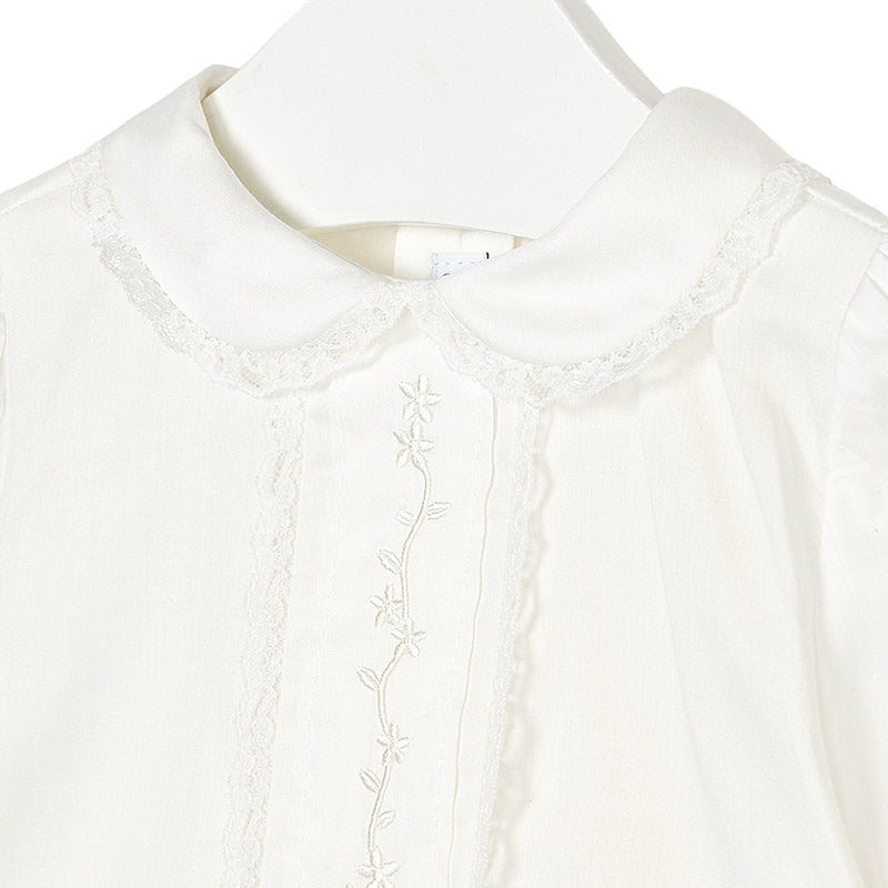 Ivory Embroidered Long Sleeve Blouse