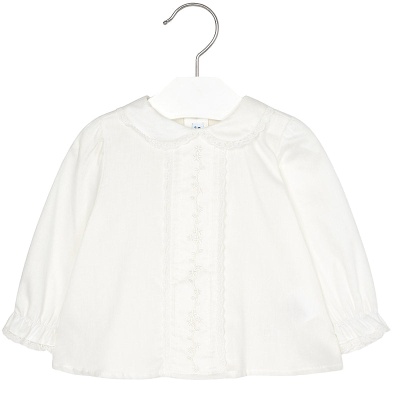 Ivory Embroidered Long Sleeve Blouse