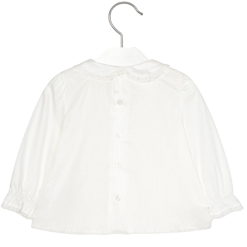 Ivory Embroidered Long Sleeve Blouse