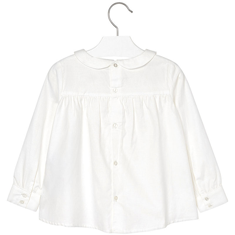 Ivory Cotton Bow Blouse