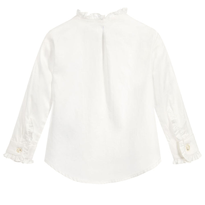 Ivory Cotton Ruffle Blouse
