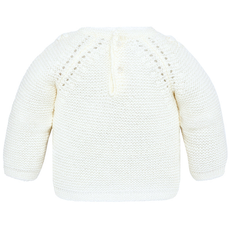 Infant Ivory Floral Sweater
