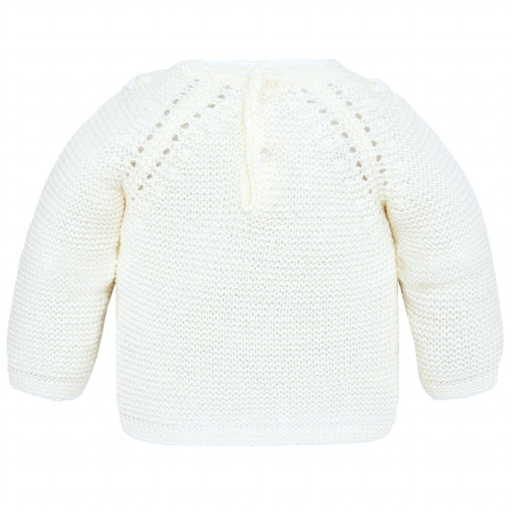 Infant Ivory Floral Sweater